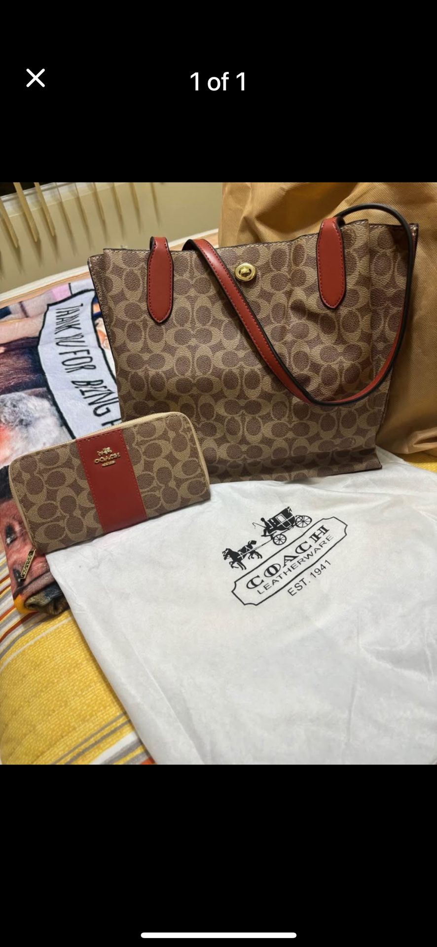 Coach bag & matching wallet