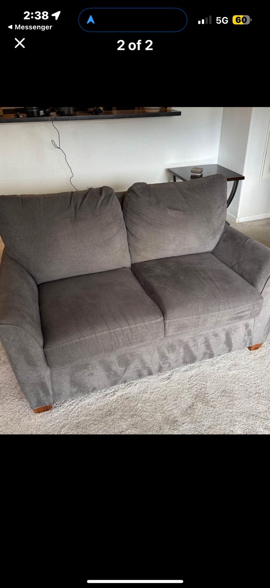 La-Z-Boy Love Seat Gray Steam Cleaned 