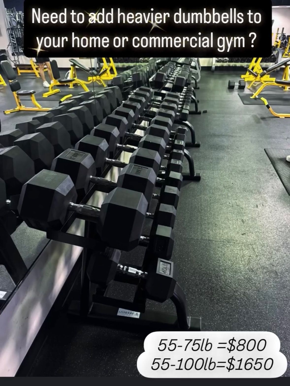 Rubber Hex Dumbbell Sets ~ 55-75lb Set or 55-100lb Sets ~ Brand New 💪 