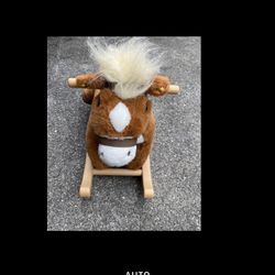 Rocking Horse for toddler boy girl ride on plush stuffed pony toy EUC fun gift movement exercise 