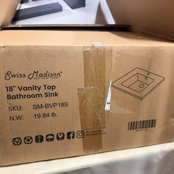 Swiss Madison 18" Ceramic Vanity Top Bathroom Sink (Model: SM-BVP18S)