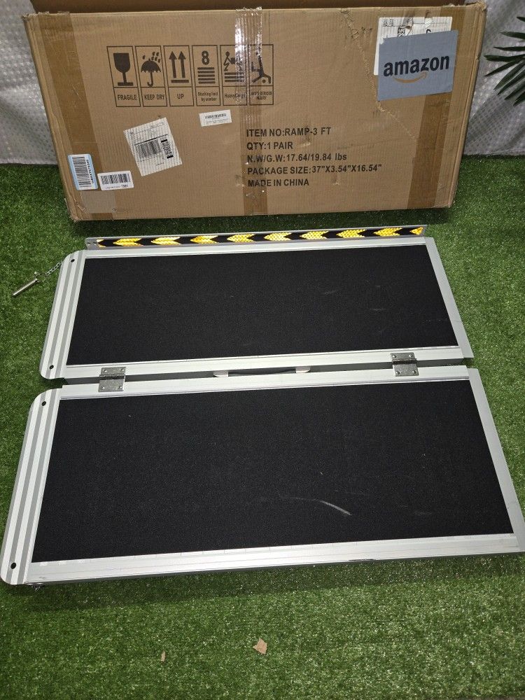 Wheelchair Ramp 3FT, Non-Slip Aluminum Ramps for Wheelchairs for Home, Handicap Wheelchair Ramps for Home Steps