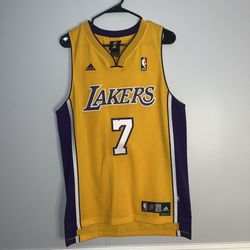 Los Angeles Lakers Basketball Jersey Mens Small Lamar Odom Adidas Yellow Gold