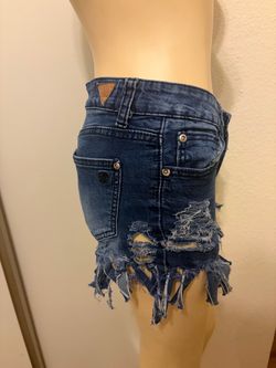 Distressed Denim Mini Skirt