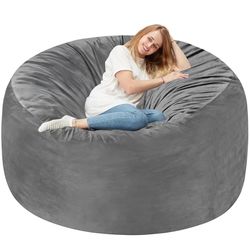6FT Bean Bag Chair Giant BeanBag with Memory Foam Filled, Large Bean Bag Chairs for Adults, Adult Bean Bag Chair with Dutch Velvet Cover for Living Ro