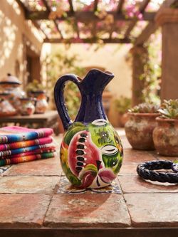 Hand-Painted Talavera Ceramic Pitcher