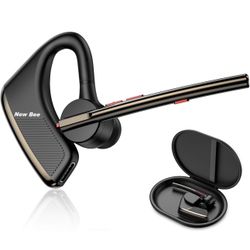 Bluetooth Earpiece V5.2 Wireless Bluetooth Headset 24Hrs Talktime CVC8.0 Dual Mic Noise Cancelling for iPhone/Android/Driver/Business/Office