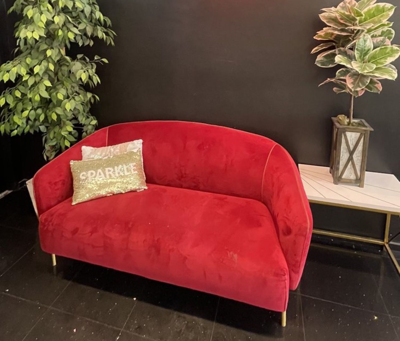 Red Velvet Chair / Sofa / Couch