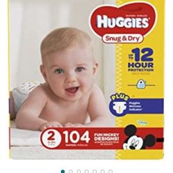 New Box Huggies  Snug & Dry Size 2 