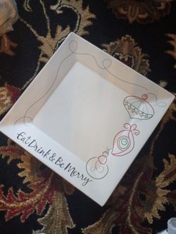 Christmas Holiday Square Ceramic Plate
