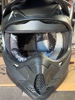 Orthrus DOT Dirt Bike / Motocross Helmet – Large – Matte Black