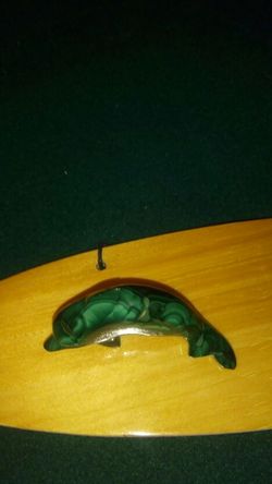 Small glass green Dolphin