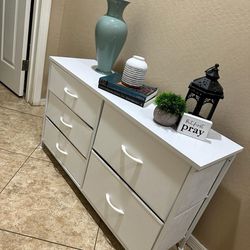 Console Entryway Sofa Table White Five 5 Drawer 
