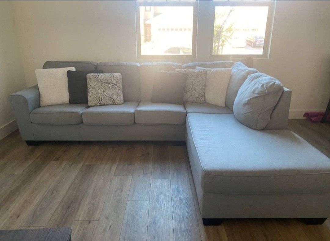Gently Used Grey Sectional Couch 