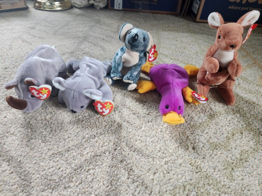 Beanie Babies - Lot of 5 Animals 