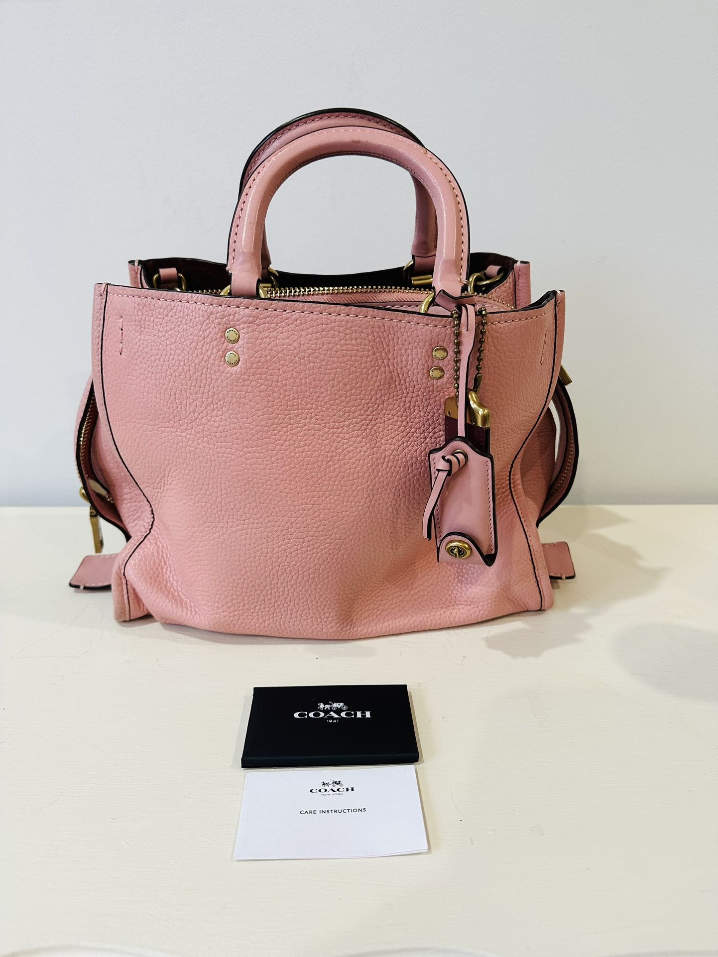 Coach Rogue 25 Pebbled Leather Bag – Dusty Rose – Excellent Condition