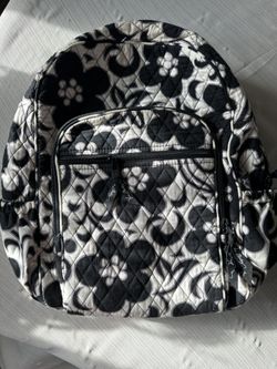 Vera Bradley black and white floral backpack