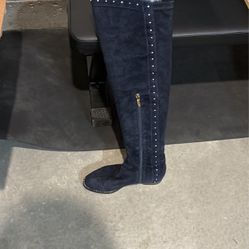 Dark Blue Over The Knee Boots 7.5 Female