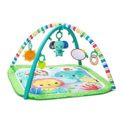 Bright Starts Wild Wiggles Baby Activity Gym And Play Folding Travel Mat Fold Away Toy Bar Newborn Unisex Boy Girl Green