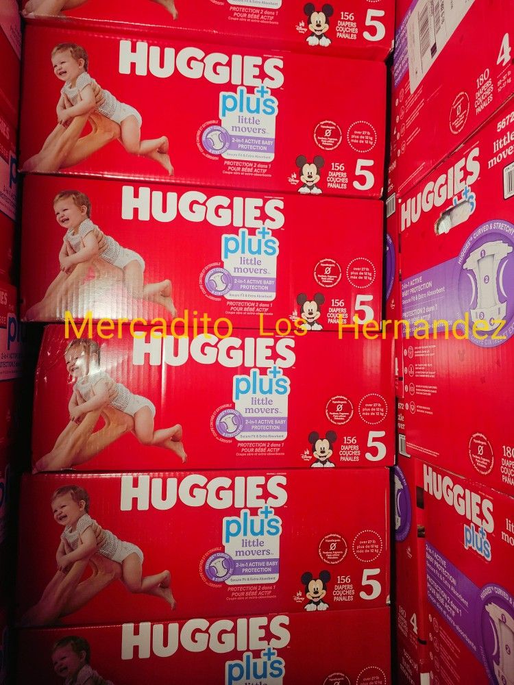 Huggies Size 5 Little Movers 156 Pañales Diapers❗️Nuevos Firm Price