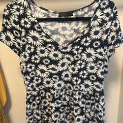 Dark Blue Floral Dress