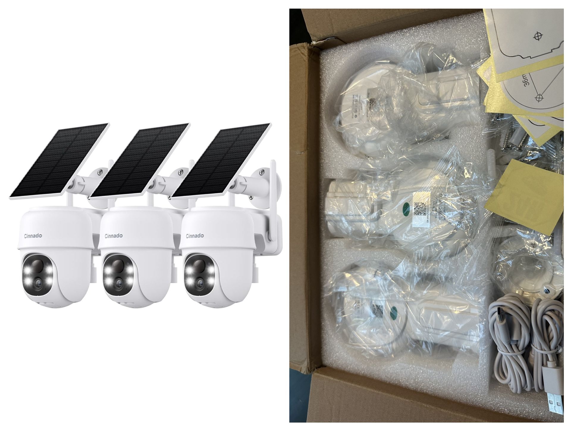 2K Cameras for Home Security-2.4G WiFi Outdoor Camera Wireless Solar/Battery Powered, 360° Viewing, Human Detection, Color