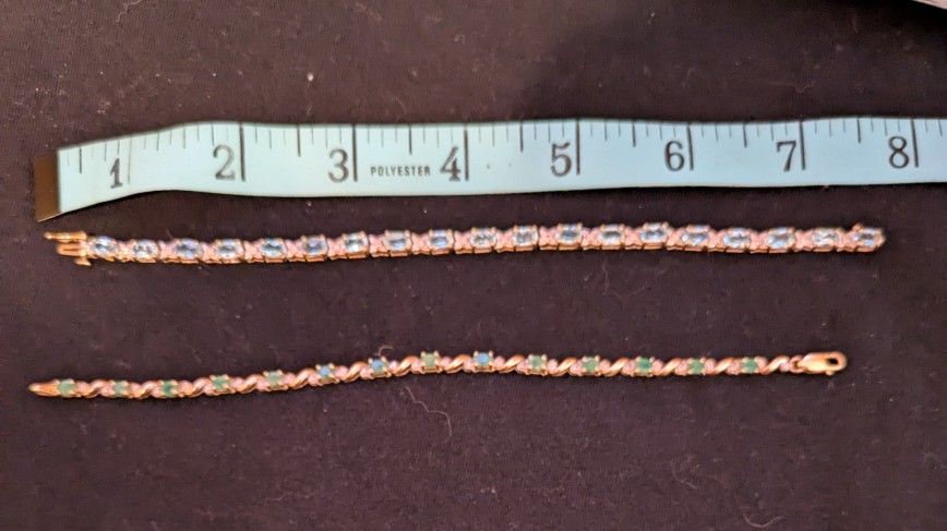 2 10k Gold Tennis Bracelets