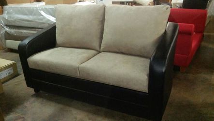 NEWW...SET SOFAS AND ROUND OTTOMAN