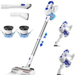 Cordless Vacuum Cleaner 6-in-1, Cordless Stick Vacuum Cleaner, 22Kpa Powerful Stick Vacuum with 45Mins Runtime, Removable Battery, Vacuum Cleaners for