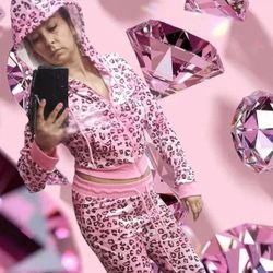 VELOUR PINK CHEETAH JUMPSUIT🩷