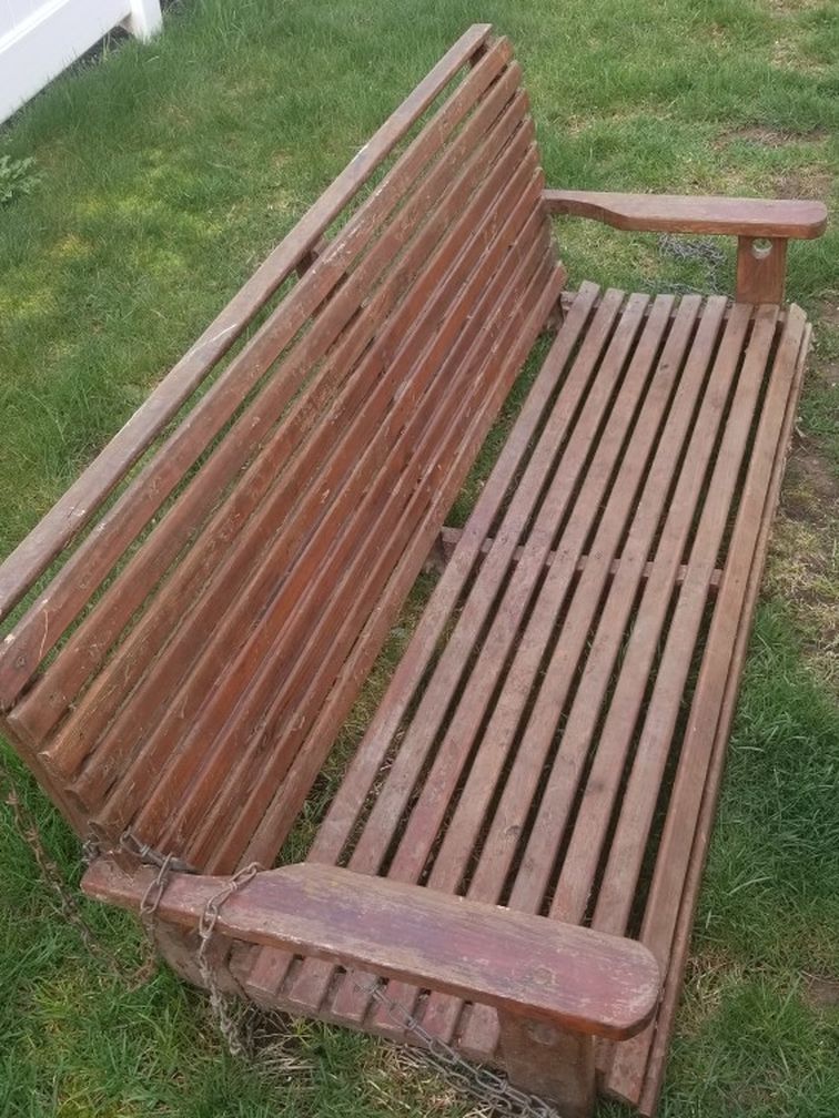 Vintage wooden porch swing