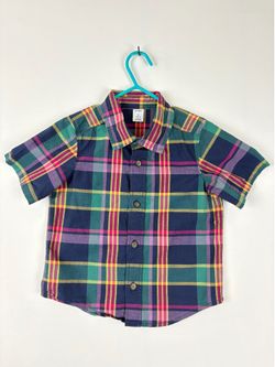 Old Navy Multicolor Plaid Short Sleeve Shirt – Toddler Size 2T