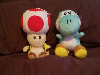 Toad and yoshi plush