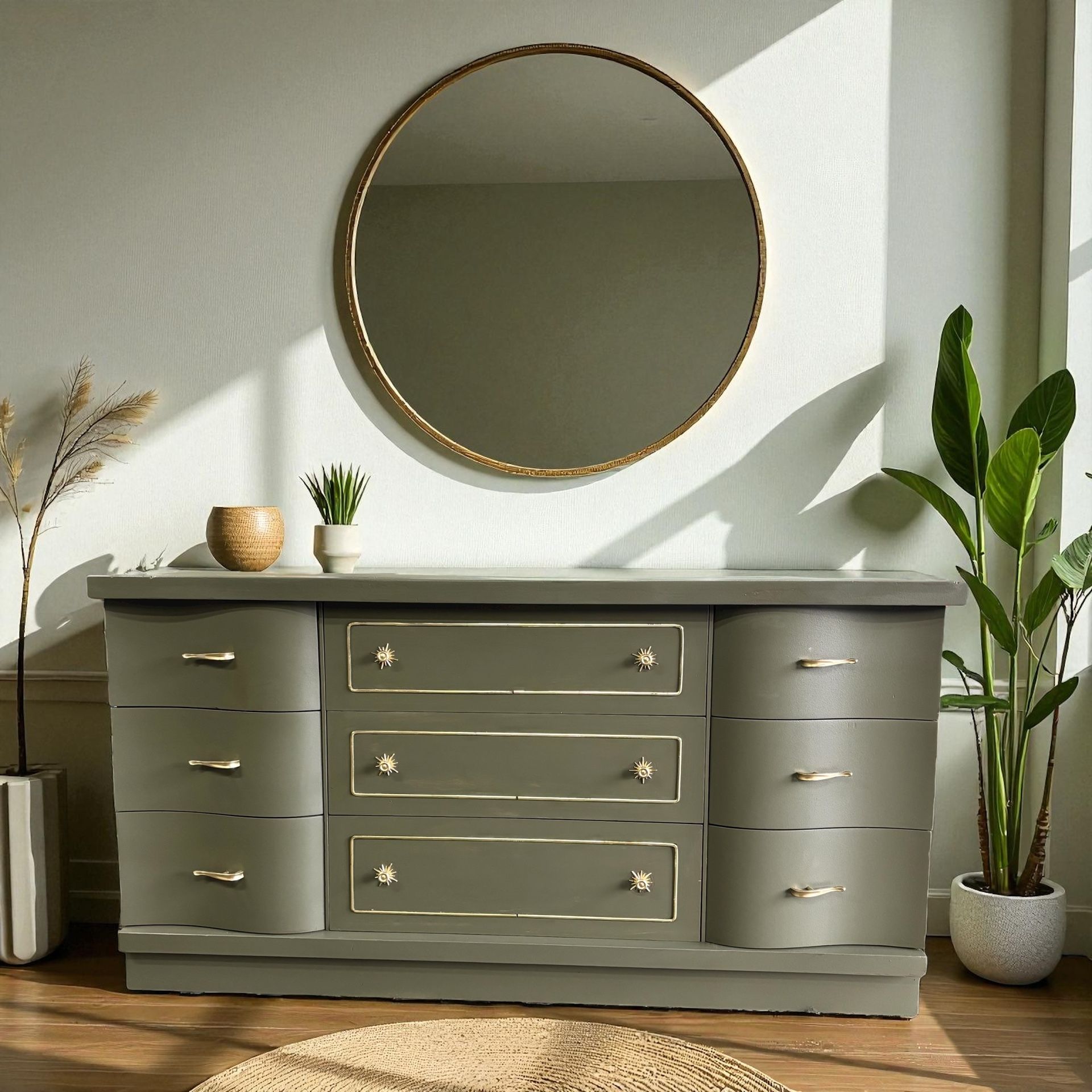 Vintage Green MCM Dresser 