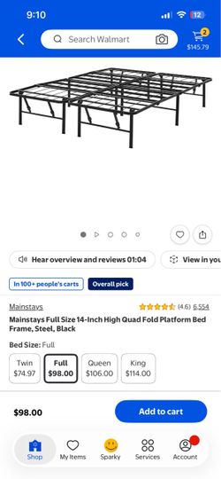 Full Size Foldable Platform Bed Frame