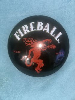 Fireball Round Metal Sign 16 X 16