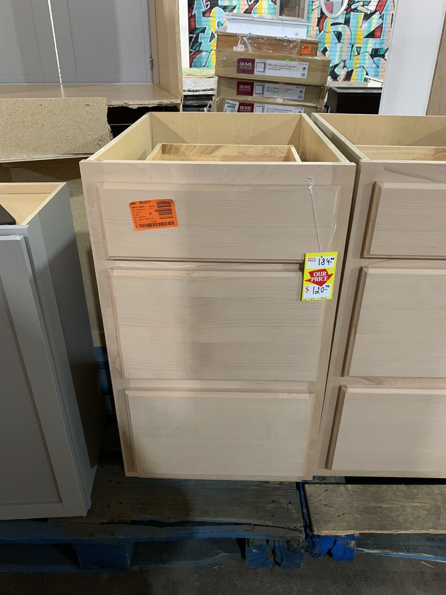 18 Inch Unfinished Base Kitchen Cabinet