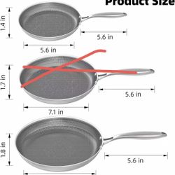 Cooker King stainless steel nonstick frying pans, set of 2(8, 12 inch)