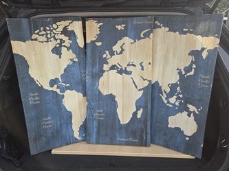 World Oceans 3 Piece Wall Canvas Posters