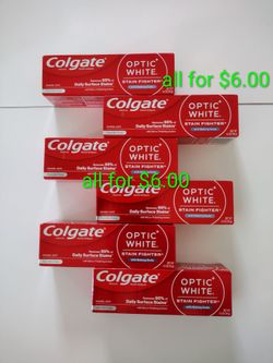 Colgate Optic White Stain Fighter Teeth Whitening Toothpaste, Clean Mint, 4.2 oz Tube