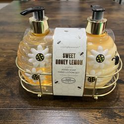 Honey lemon set hand soap and lotion brand new