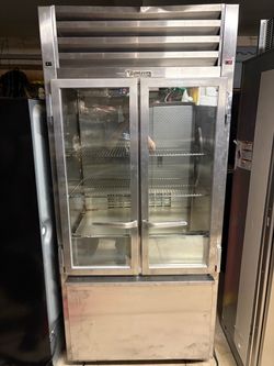 36” Glass French Door True Commercial Bottom Freezer Refrigerator for Sale Clean & Tested