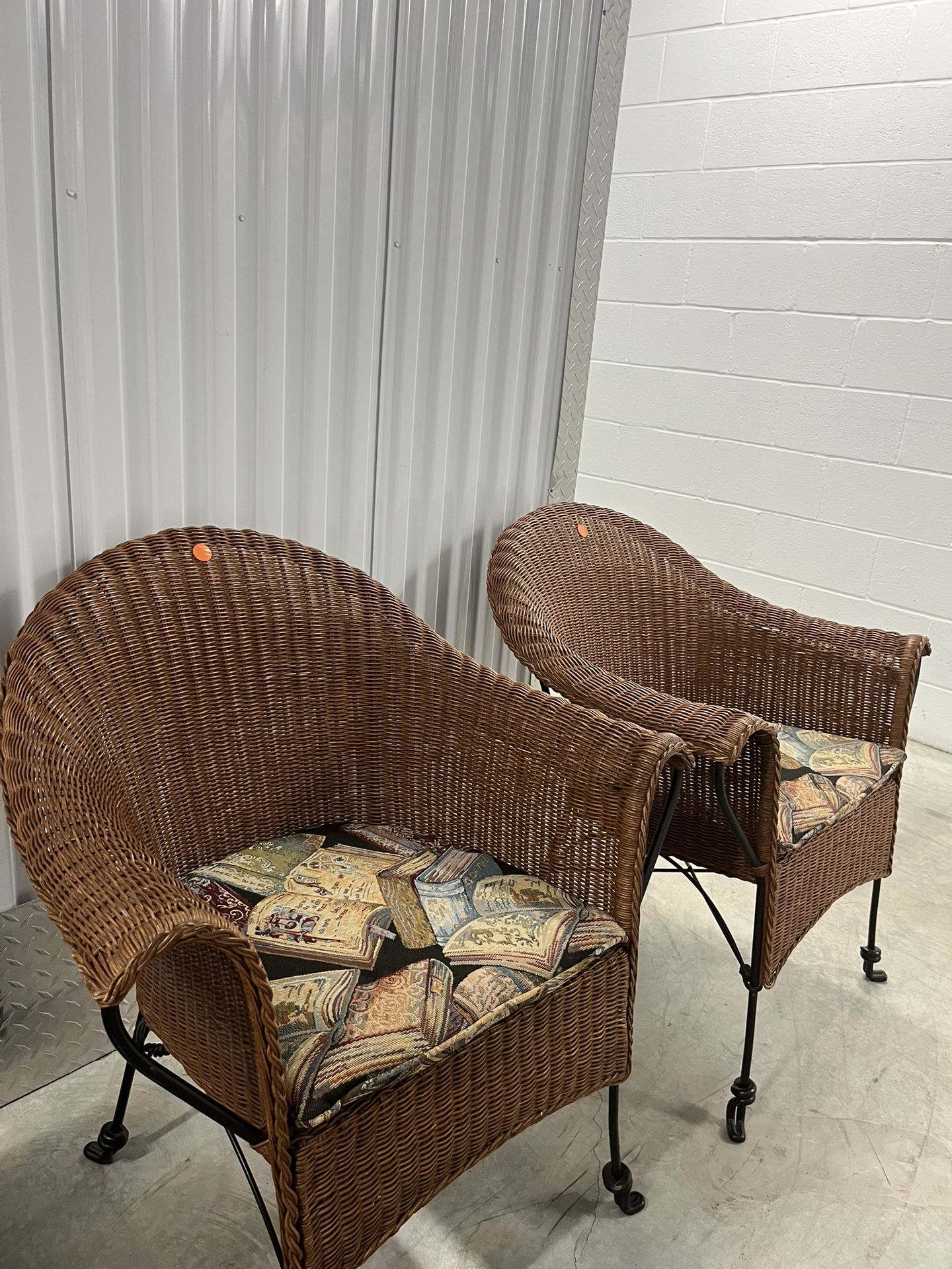 A pair of Palecek Wicker Chairs