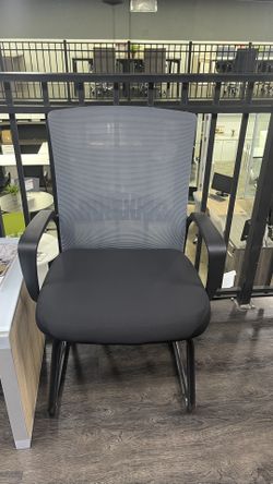 HALEY II ERGONOMIC MESH VISITOR SLED BASED CHAIR, ESTATE GRAY 