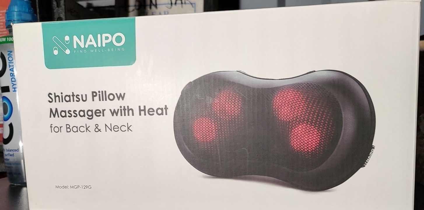 Naipo Shiatsu Back and Neck Massager Massage Pillow with Heat