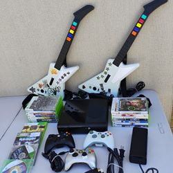 Xbox 360 E 500gb Guitar Hero Bundle w/18 Games 