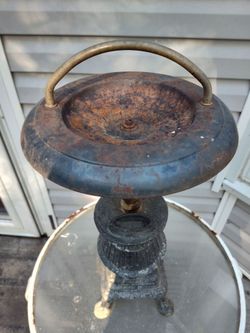Antique Cast Iron Pedestal Ashtray Stand