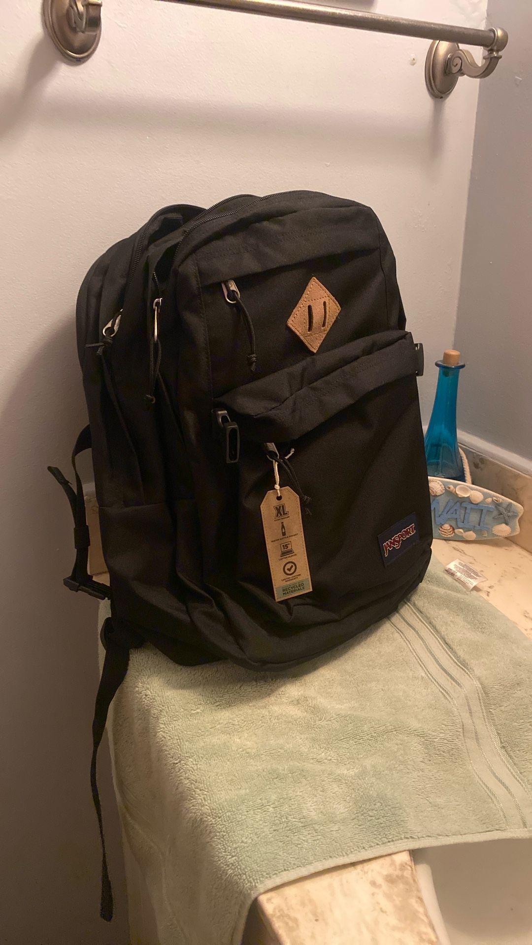 Black Jansport Backpack Mochila Negra Grande