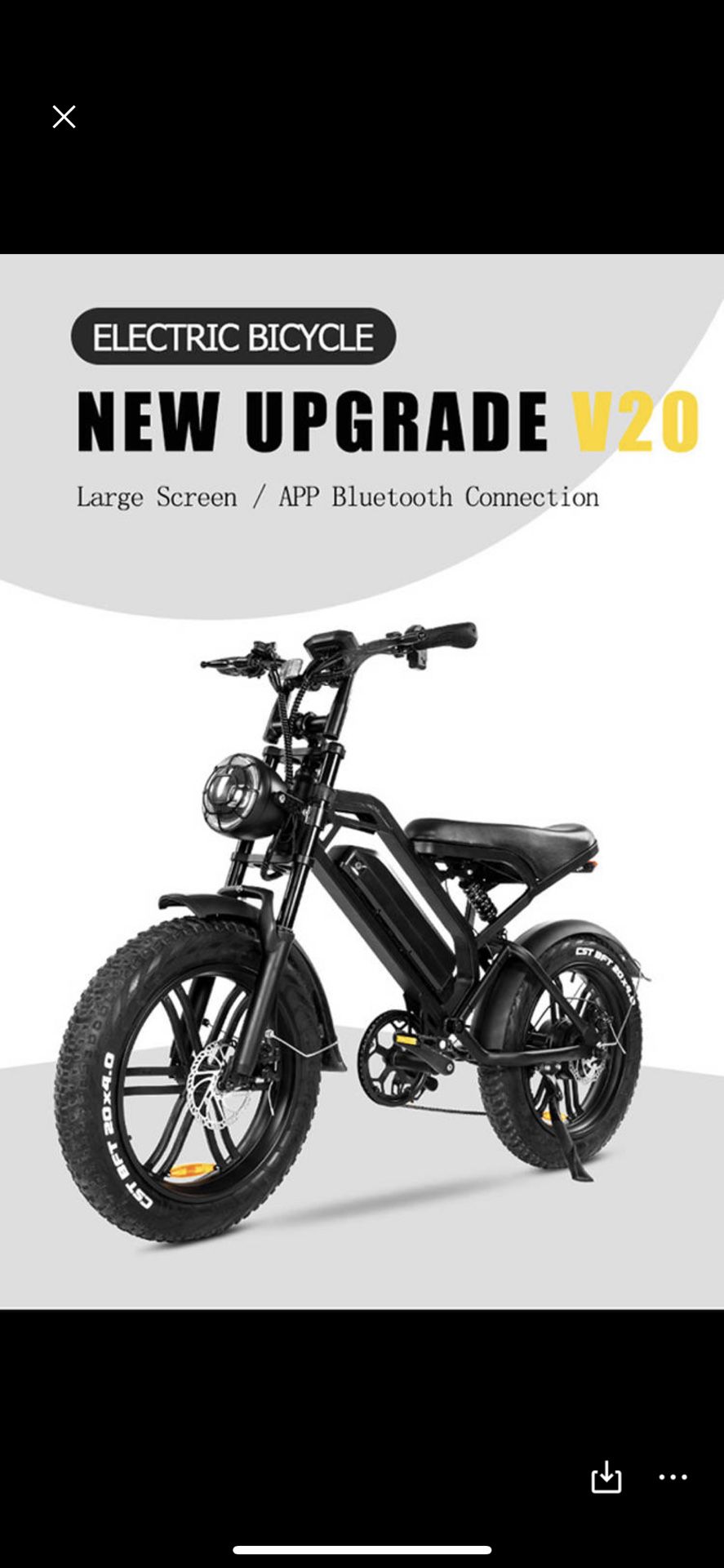 2023 Brand E bike v20 (Black) Bluetooth, Removable BATTERY