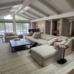 Large White Sofa And Chair Set (restoration Hardware) 